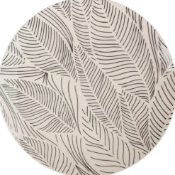 ASSIETTE PLATE FEUILLAGE GRES DECOREE FORME COUPE 26CM