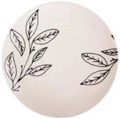 ASSIETTE PLATE FLEUR GRES DECOREE FORME COUPE 26CM