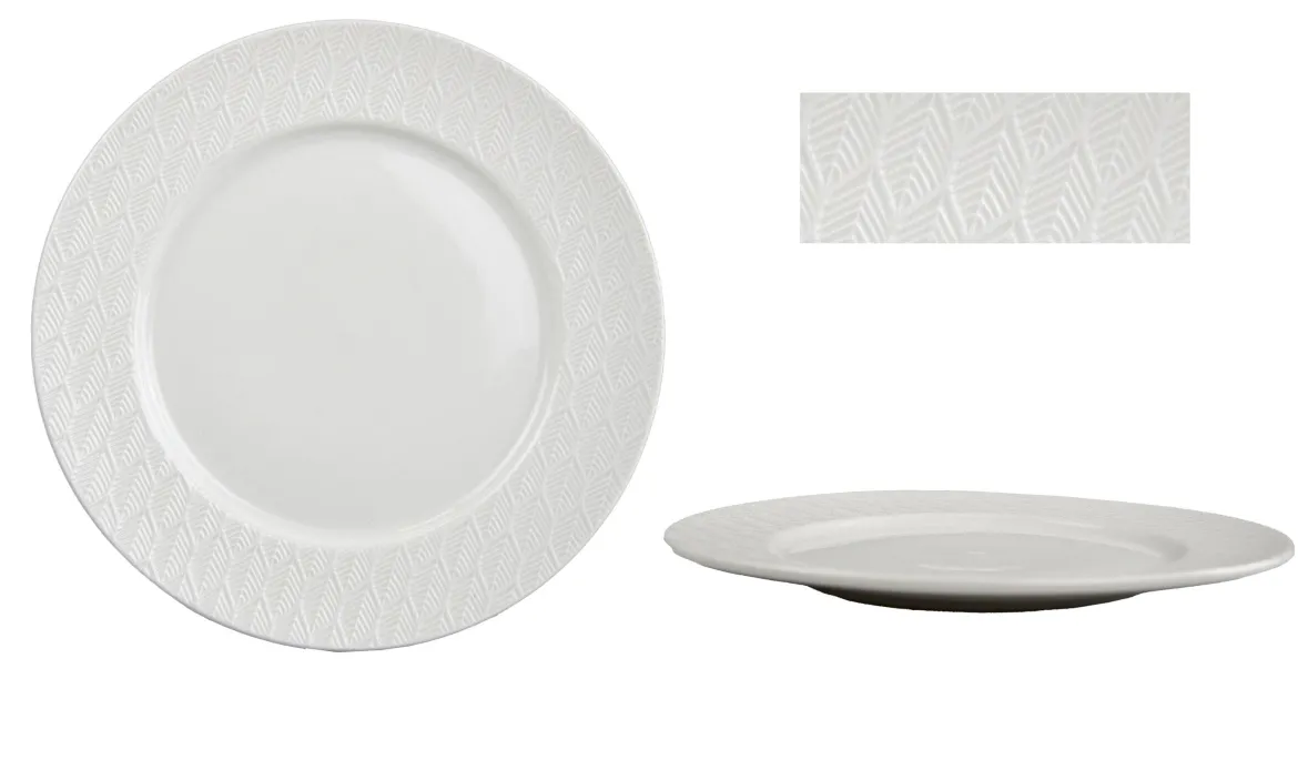ASSIETTE PLATE LEAF PORCELAINE 27CM