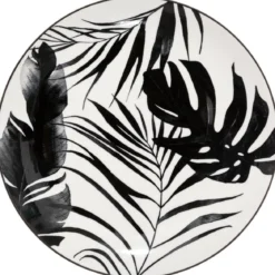 ASSIETTE PLATE PALME NOIR 26CM