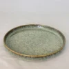 ASSIETTE PLATE VERT PORCELAINE EMAIL REACTIF 24.5CM