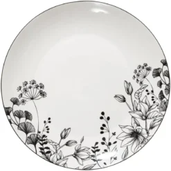 ASSIETTE PLATE WHITE FLORAL 27CM