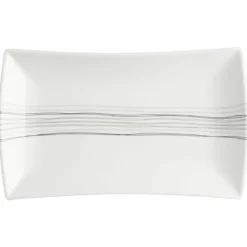 ASSIETTE RECTANGLE LIGNES 30.5X18.5CM