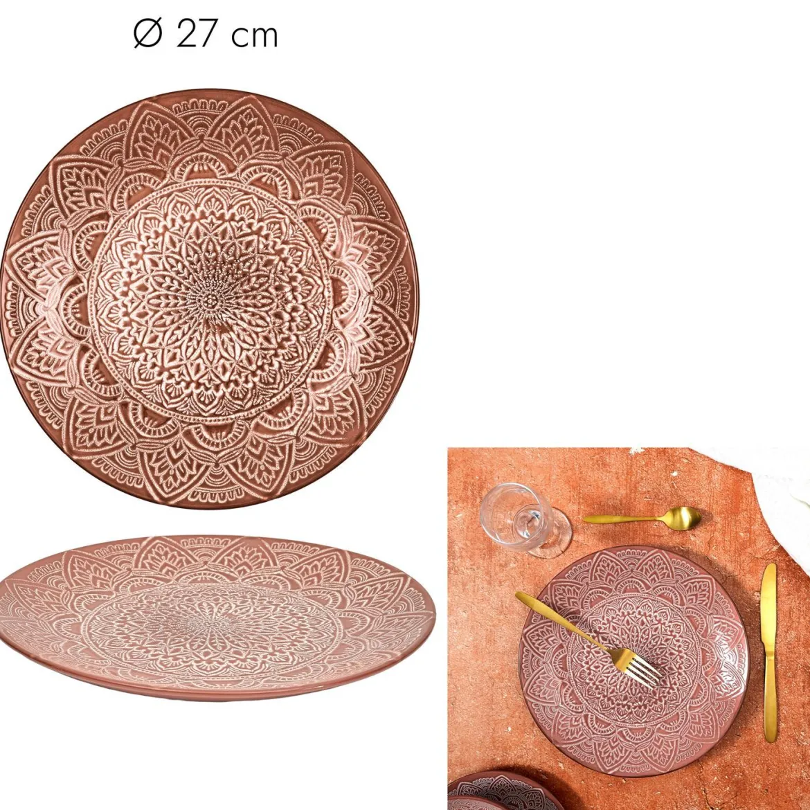 ASSIETTE SAHARA TERRACOTTA D.27CM