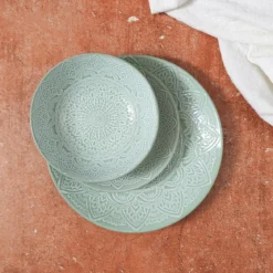 ASSIETTE SAHARA VERT D.27CM