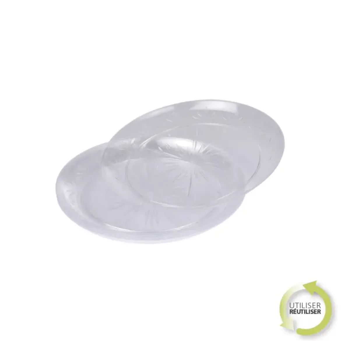 ASSIETTES DESSERT PLASTIQUE TRANSPARENT D.18CM X6PCS