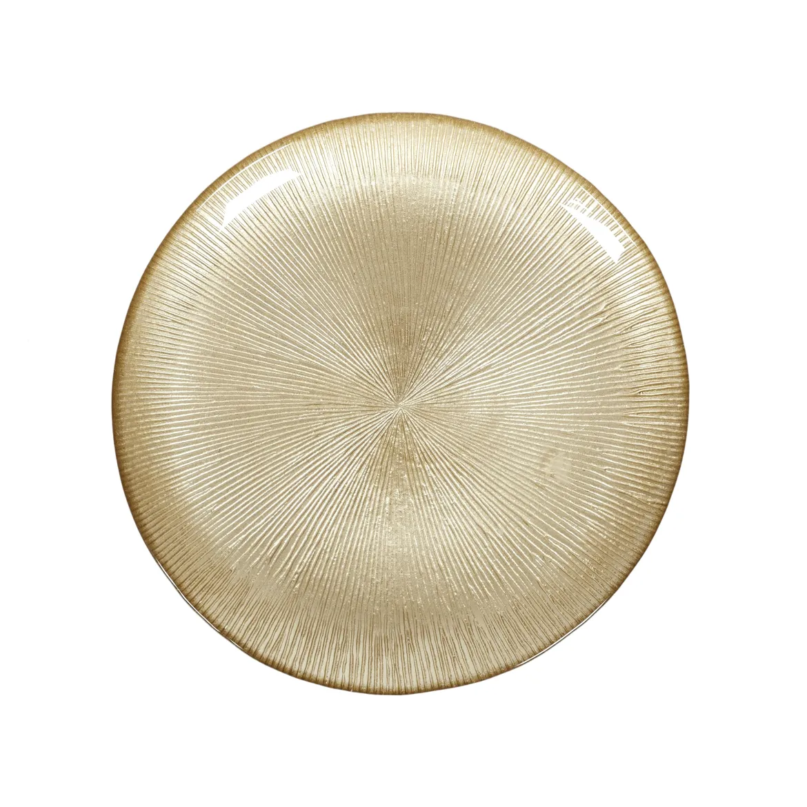 ASSIETTE VERRE DOREE D.21CM