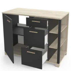 ATELIER MEUBLE BAS 1 PORTE 3 TIROIRS 3 NICHES