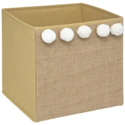 BAC RANGEMENT JUTE POMPONS