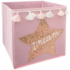 BAC RANGEMENT SEQUINS ET POMPONS DREAM 29X29X29CM