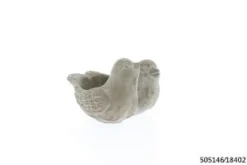 BAIN OISEAU GRIS CIMENT 18.5X17X12CM