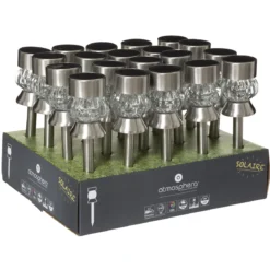 BALISE SOLAIRE INOX VERRE H.34CM