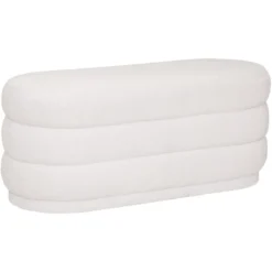 BANC BOUCLE SINAN BLANC 100X40CM