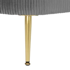 BANC COFFRE VELOURS SOLARO GRIS D.100X40CM