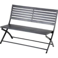 BANC PLIANT OLBIA ACIER GRAPHITE 3 PLACES