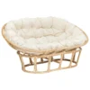 BANQUETTE 2 PLACES ROTIN MAMASAN BLANC
