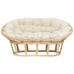 BANQUETTE 2 PLACES ROTIN MAMASAN BLANC
