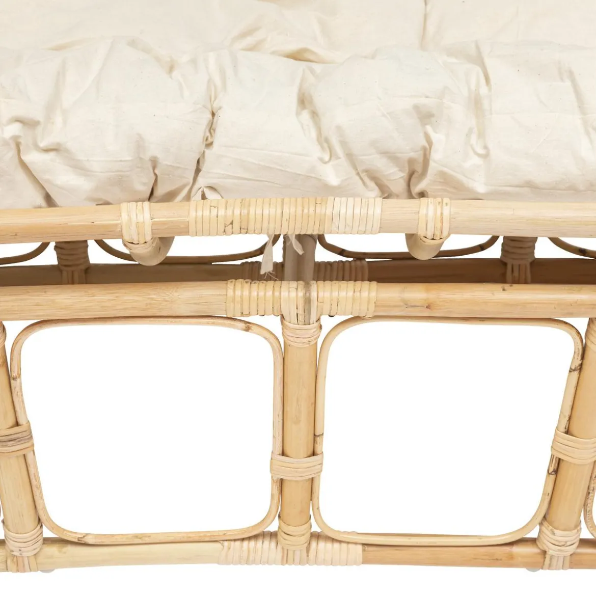 BANQUETTE 2 PLACES ROTIN MAMASAN BLANC