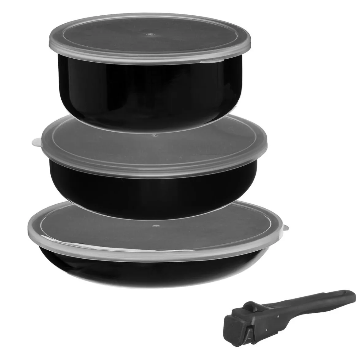 BATTERIE DE CUISINE AVEC POIGNEE AMOVIBLE