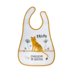 BAVOIR SCRATCH PLASTIQUE POCHE RECUPERATEUR 45X28CM LEOPARD