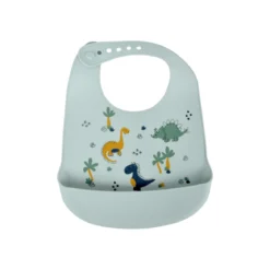 BAVOIR SILICONE RECUPERATEUR DINO WORLD CELADON 30X20.5CM