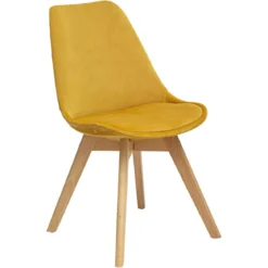 BAYA CHAISE VELOURS OCRE