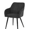 BETTY FAUTEUIL VELOURS NOIR PIEDS NOIR