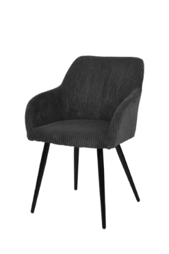BETTY FAUTEUIL VELOURS NOIR PIEDS NOIR
