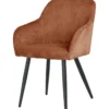 BETTY FAUTEUIL VELOURS TERRACOTA PIEDS NOIR
