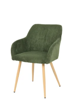 BETTY FAUTEUIL VELOURS VERT PIEDS BOIS
