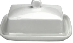 BEURRIER CERAMIQUE BLANC 18X13.5CM