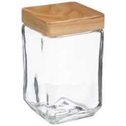 BOCAL CARRE VERRE ET PIN 1.7L