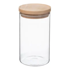 BOCAL VERRE ET BOIS HERMETIQUE 1L