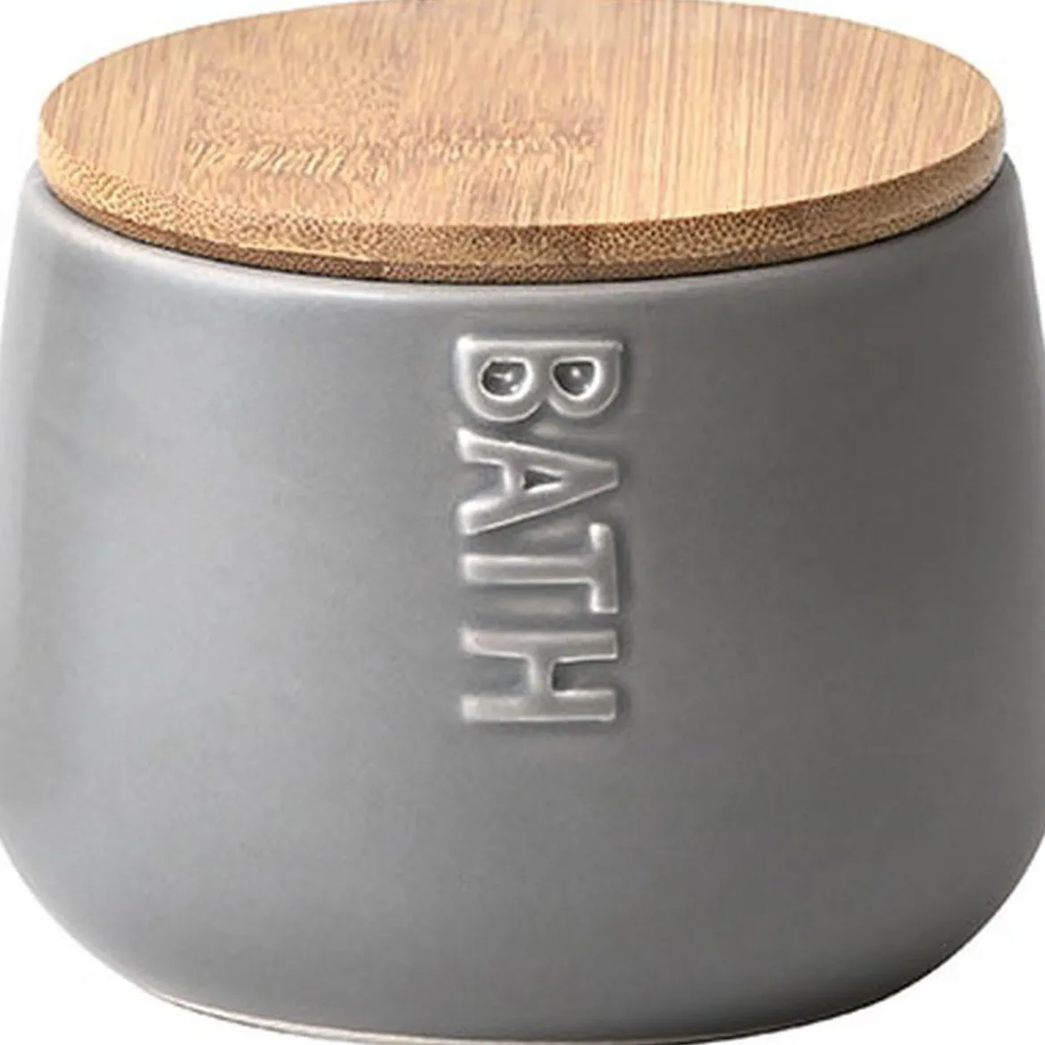 BOITE A COTON DOLOMITE RONDE BATH GRIS BAMBOU