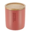 BOITE A COTON POLYRESINE COUVERCLE BAMBOU TERRACOTTA
