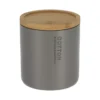 BOITE A COTON POLYRESINE COUVERCLE BAMBOU GRIS BAMBOU