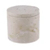 BOITE A COTON POLYRESINE FACON TRAVERTIN NATUREL