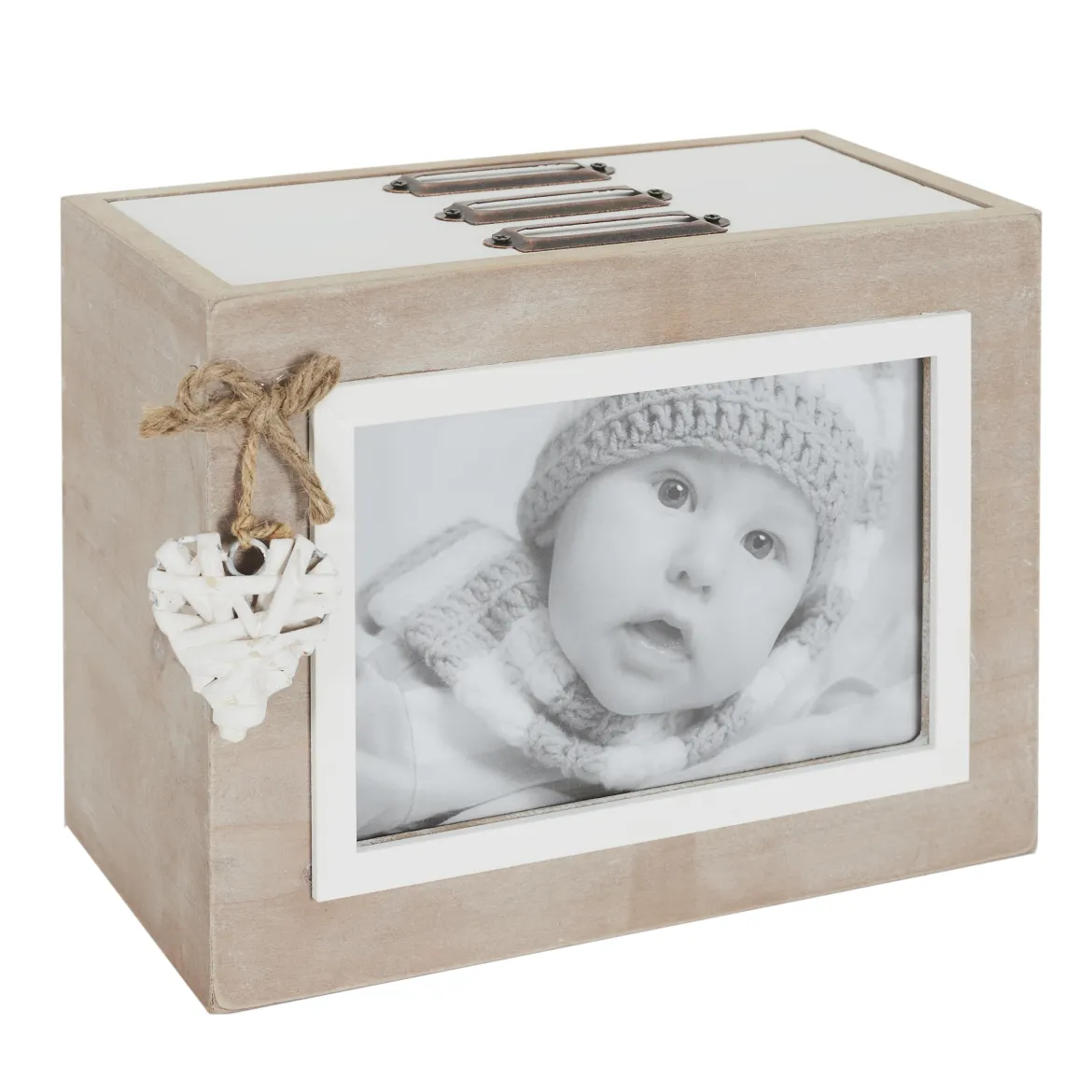 BOITE 3 ALBUMS PHOTOS COEUR RATTAN