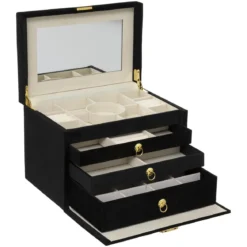 BOITE BIJOUX VELOURS NIGHT NOIR