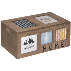 BOITE BOIS HOME MULTICOLORE D.28X18X12.5CM