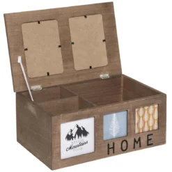 BOITE BOIS HOME MULTICOLORE D.28X18X12.5CM