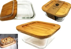 BOITE CARREE VERRE BAMBOU 800ML