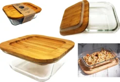 BOITE CARREE VERRE BAMBOU 530ML