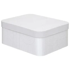 BOITE CARTON POLYBOX ARCHE BEIGE D.35X26X14.5CM
