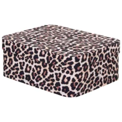 BOITE CARTON POLYBOX LEOPARD D.35X26X14.5CM