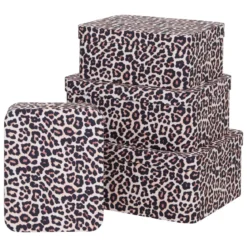 BOITE CARTON POLYBOX LEOPARD D.35X26X14.5CM