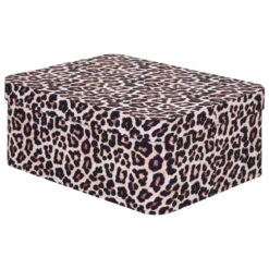 BOITE CARTON POLYBOX LEOPARD D.35X26X14.5CM