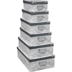 BOITE COIN METAL DELICAT NOIR ET BLANC 32X21.5X11.8CM