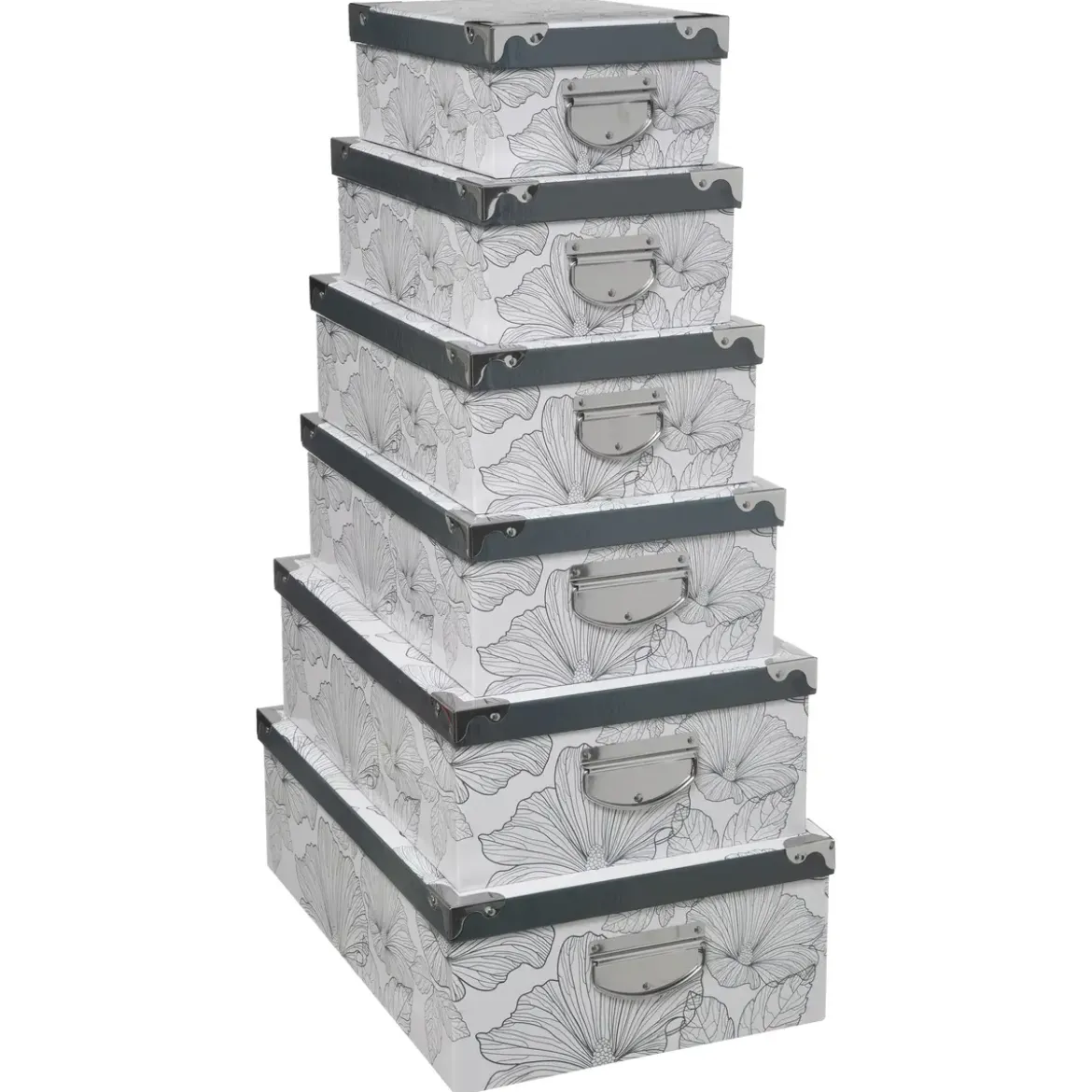 BOITE COIN METAL DELICAT NOIR ET BLANC 28X19.5X10.8CM