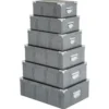 BOITE COINS METAL CROCO GRIS D.48X33.5X16CM